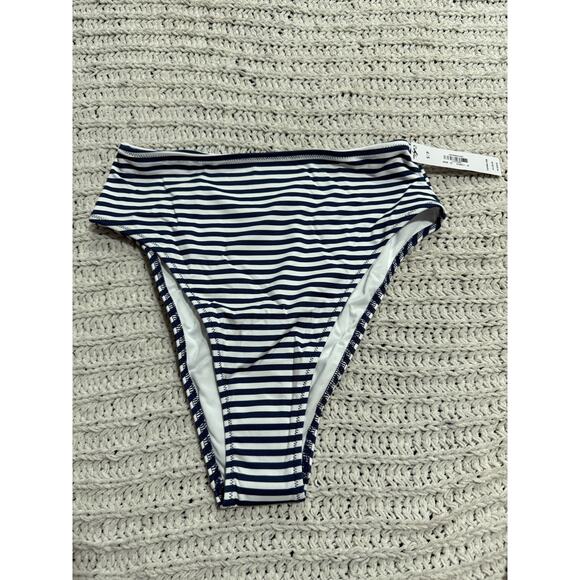 NWT VS PINK Bikini Scrunchie Triangle Top & Hi Waist Bottom Sz S Flamingo Stripe - Picture 7 of 16